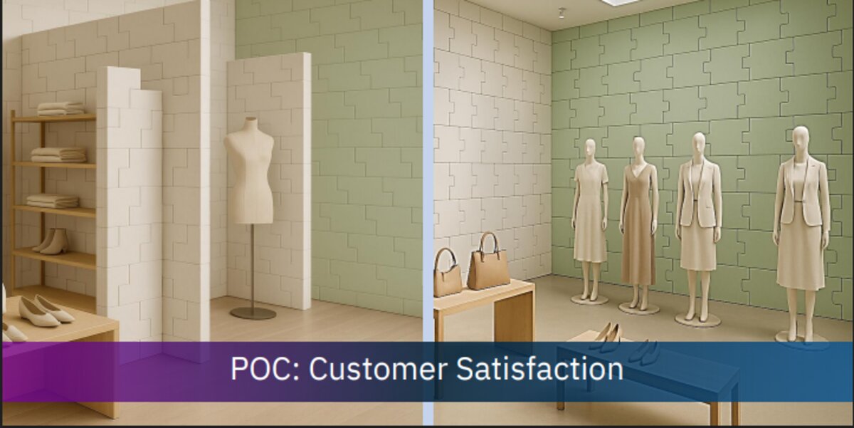 CemNex POC retail installation — waste-derived partition walls deployed at customer sites in Al Danah